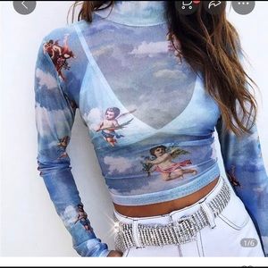 Angel sheer crop top and Angel skirt set  SZ Xs